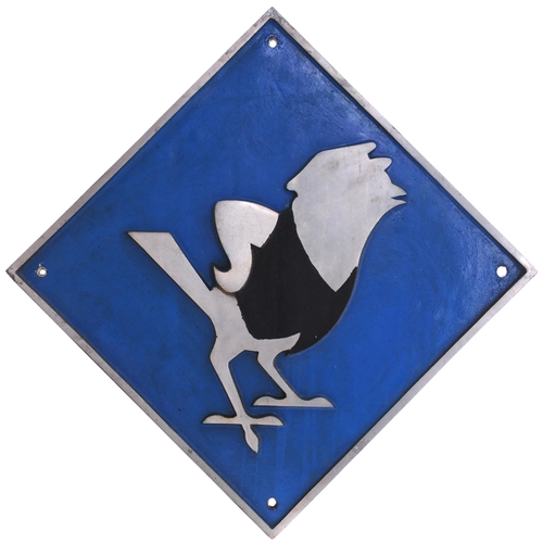 68 - A depot plaque, STRATFORD, featuring a cockney sparrow, cast aluminium, 17¾