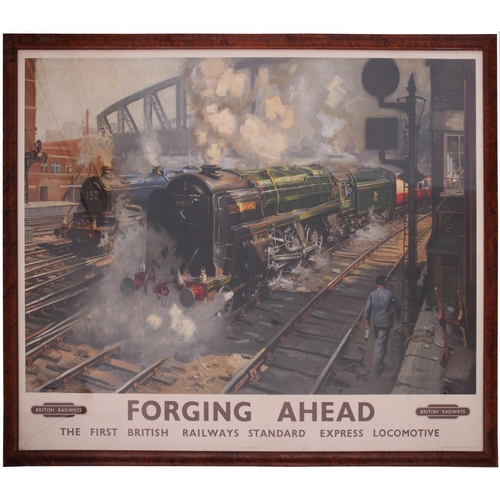 77 - A BR(W) quad royal poster, FORGING AHEAD, by Terrance Cuneo, loose framed and glazed, overall 52