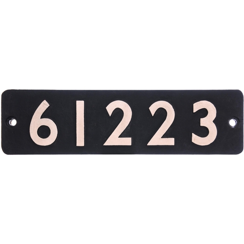 80 - A smokebox numberplate, 61223, from a LNER B1 Class 4-6-0 No 1223 built by the North British Locomot... 