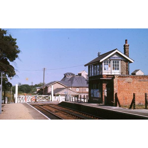 324 - An LNER signal box nameboard, DULLINGHAM, from the Cambridge to Ipswich route, situated west of Newm... 