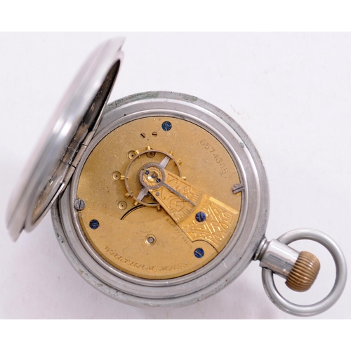 1005 - London, Chatham and Dover Railway pocket watch, by Waltham, the back of the case engraved LC&DR GOOD... 