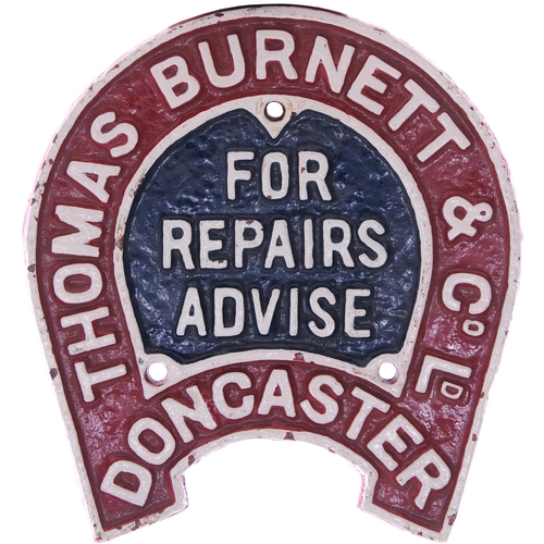 1024 - Wagonplate, FOR REPAIRS ADVISE THOMAS BURNETT & CO DONCASTER, cast iron, 7½