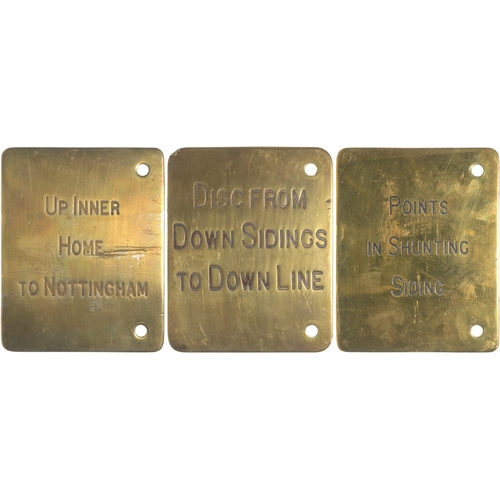 1026 - Midland Railway backplates, UP INNER HOME TO NOTTINGHAM, DISC FROM DOWN SIDINGS TO DOWN LINE, POINTS... 