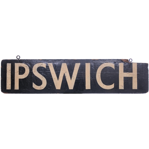 1027 - Liverpool Street departure indicator plates, HARWICH, IPSWICH, PARKESTON QUAY, PARKESTON, painted wo... 