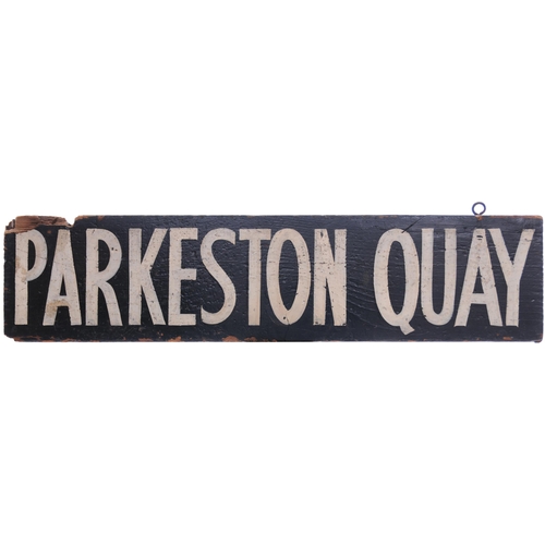 1027 - Liverpool Street departure indicator plates, HARWICH, IPSWICH, PARKESTON QUAY, PARKESTON, painted wo... 