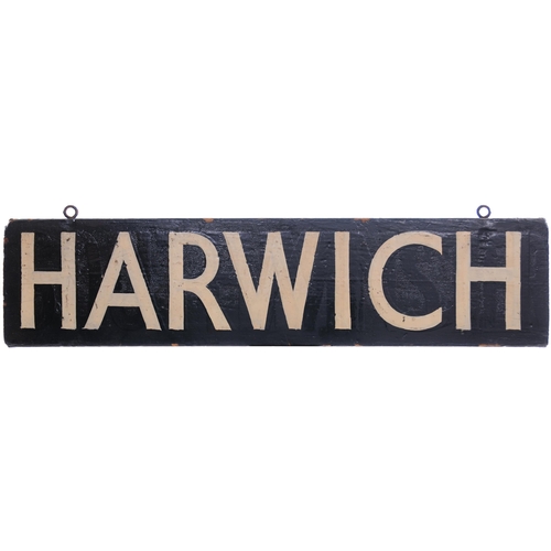 1027 - Liverpool Street departure indicator plates, HARWICH, IPSWICH, PARKESTON QUAY, PARKESTON, painted wo... 