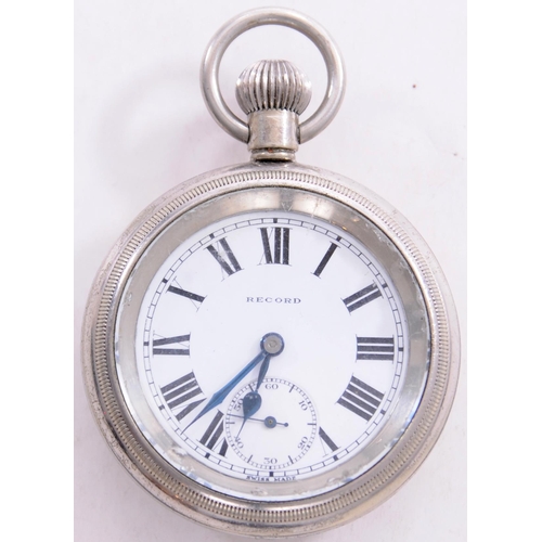 1103 - LNER pocket watch by Record, the back of the case marked LNER 3086, runs when wound.