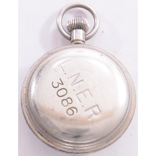 1103 - LNER pocket watch by Record, the back of the case marked LNER 3086, runs when wound.