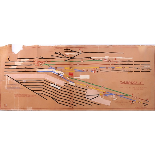 1106 - Signal box diagram, CAMBRIDGE JUNCTION, showing routes towards Letchworth (Cambridge), Three Countie... 