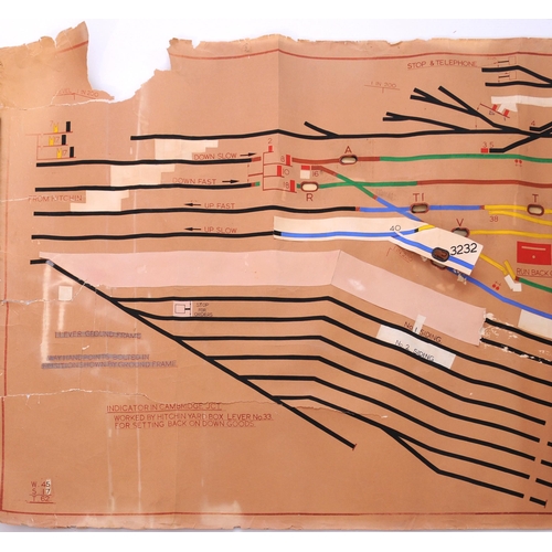 1106 - Signal box diagram, CAMBRIDGE JUNCTION, showing routes towards Letchworth (Cambridge), Three Countie... 