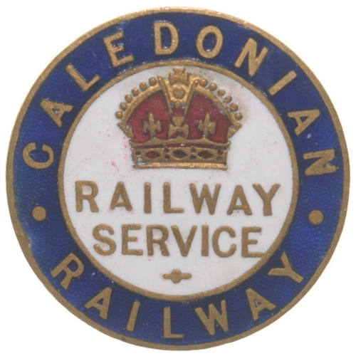 Caledonian Railway First World War Railway Service badge, by J Wylie & Co, brass/enamel.