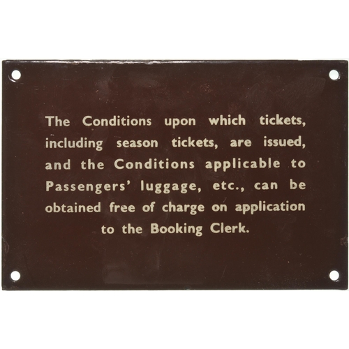 1118 - BR(W) Ticket Conditions notice, enamel, 6