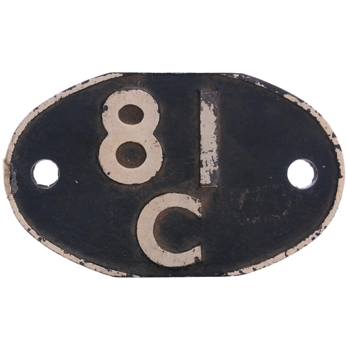 1123 - Shedplate, 81C, Southall (1948-1973), the front repainted, a section milled off the top and bottom o... 