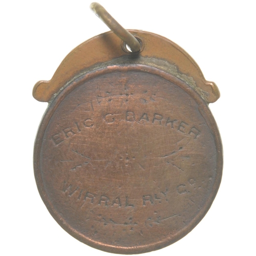 1126 - A director's pass, MERSEY RAILWAY, ERIC G BAKER, WIRRAL RAILWAY COMPANY, copper, 1