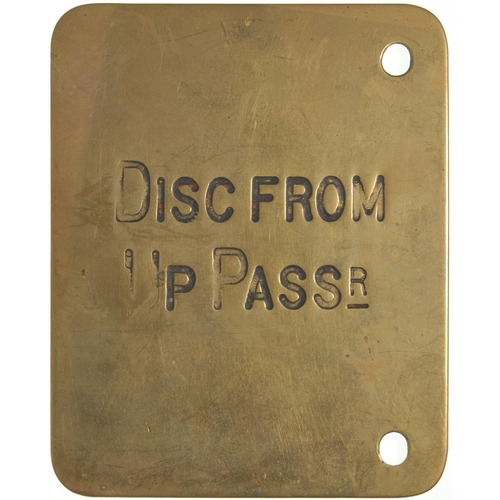 1130 - Midland Railway lever backplates, SIGNAL SETTING BACK, DISC, CROSSOVER, etc, engraved brass, 5