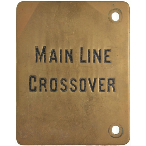 1130 - Midland Railway lever backplates, SIGNAL SETTING BACK, DISC, CROSSOVER, etc, engraved brass, 5