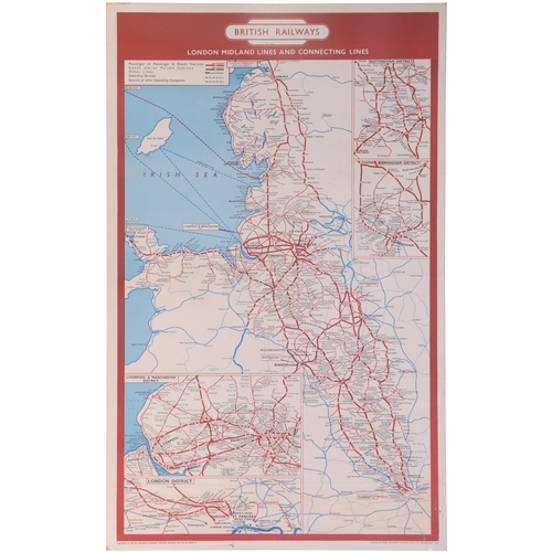 1136 - BR(M) double royal poster, Regional System Map 1960, enlargements of London, Liverpool and Mancheste... 