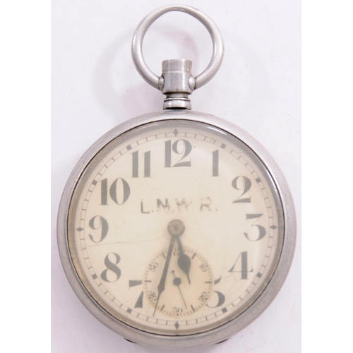 1142 - LNWR pocket watch, 3879 on the back of the case in the usual LNWR style, top winder detached, watch ... 