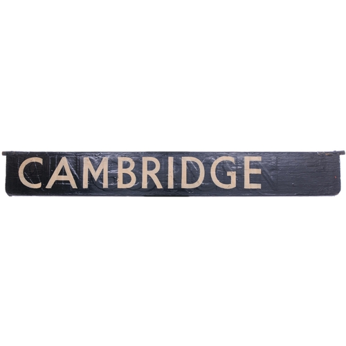 1143 - Liverpool Street departure indicator plates, CAMBRIDGE, WATERBEACH, WHITTLESFORD, DOWNHAM, painted w... 