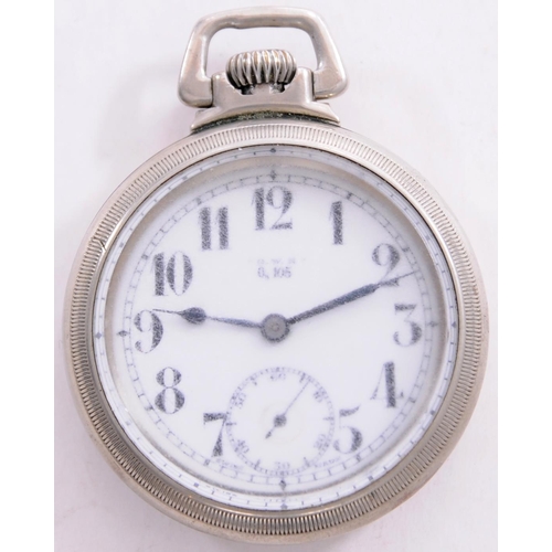 1156 - GWR pocket watch by Record, the face and back marked GWR 0.105, smaller size and unusual design, gla... 