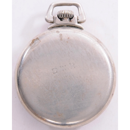 1156 - GWR pocket watch by Record, the face and back marked GWR 0.105, smaller size and unusual design, gla... 