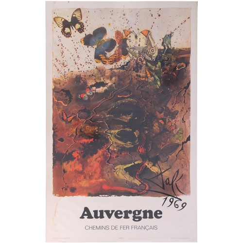 1166 - SNCF double royal poster, AUVERGNE, by Salvador Dali, 1969, water marked on the left edge. (B4944)