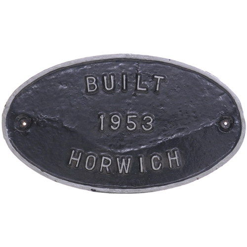 1173 - Worksplate, BUILT 1953 HORWICH. Locos built that year were BR Standard Class 4 2-6-0 76006-19 and (L... 