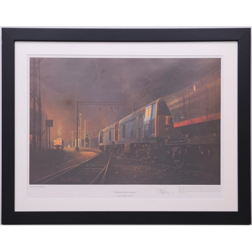 1179 - Framed official photo, 37 411 in green livery outside paintshop, 22