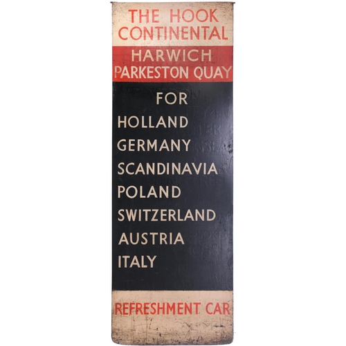 1180 - Liverpool Street departure board, THE HOOK CONTINENTAL, HARWICH PARKESTON QUAY, FOR HOLLAND, GERMANY... 