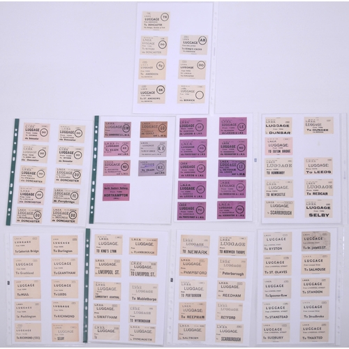 1182 - LNER luggage labels, a wide variety for most parts of the system, including LUGGAGE type, transition... 