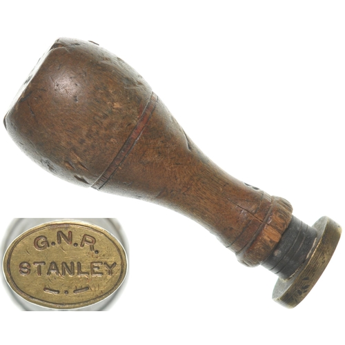 1186 - Wax station seal, GNR, STANLEY, (a station near Leeds), height 3½