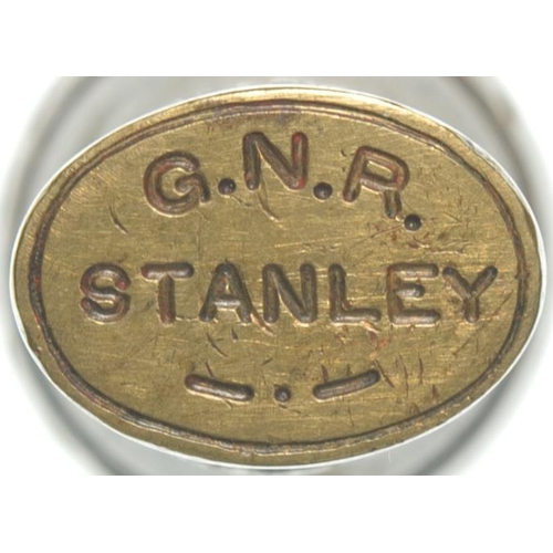 1186 - Wax station seal, GNR, STANLEY, (a station near Leeds), height 3½