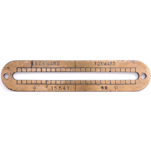 1190 - Loco reverser plate, brass, length 11¾