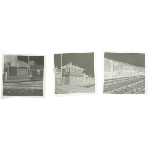 1197 - Negatives, large format, noted GWR locos Bristol area, Bulleids at Woodhams, signal boxes. etc. (37)