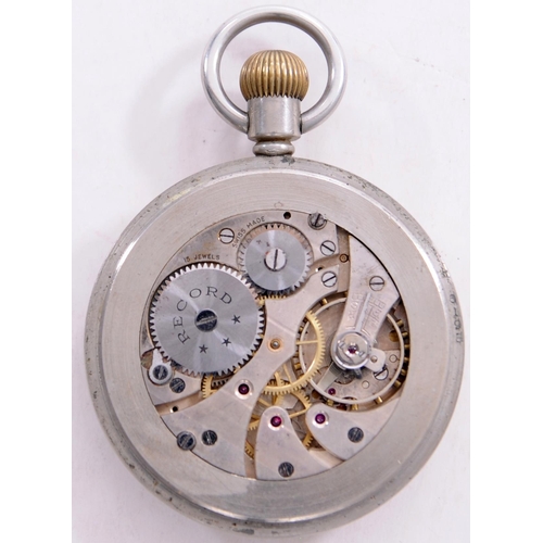 1200 - GWR pocket watch by Record, GWR 0.2179 on the back of the case, runs when wound.