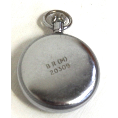 147 - British Railways (Midland) pocket watch by Recta, rear of case engraved BR(M) 20309, works when woun... 