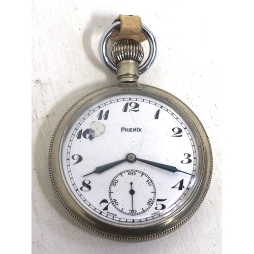 199 - British Railways (Midland) pocket watch by Phenix, rear of case engraved BR(M) 2162 1, works when wo... 