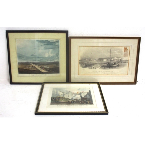 215 - Early framed & glazed coloured lithographs - 