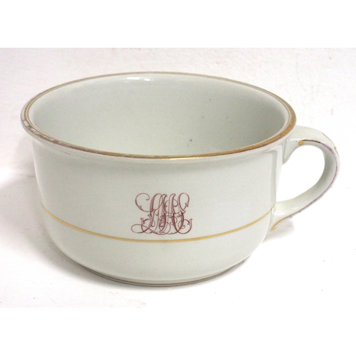 241 - LMS chamber pot, good condition, wear to gold rim. (A1) (Dispatch by Mailboxes/Collect from Banbury ... 