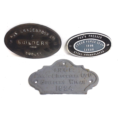 251 - wagon builders C/I plates - 