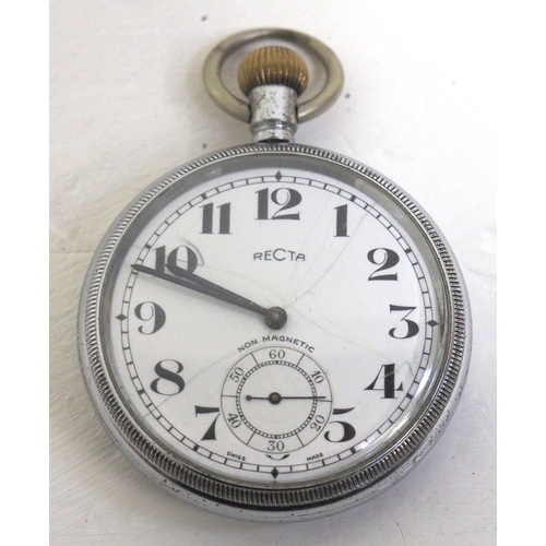 257 - British Railways (Southern) pocket watch by Recta rear engraved BR(S) 6611, works when wound.(D2) (D... 