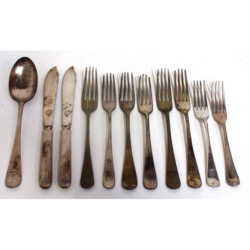 268 - Lancashire & Yorkshire Rly cutlery including Luncheon Basket, Grill Room, Oldham Road, LNWR Huddersf... 