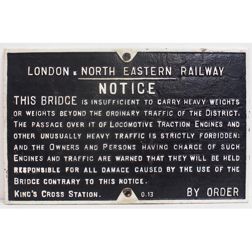 359 - LNER C/I Bridge Weight Notice, 27¼