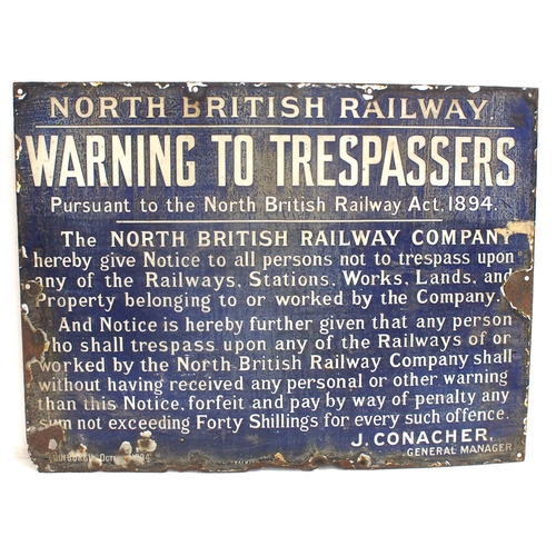 371 - North British Rly enamel trespass notice (TPNB203) 27