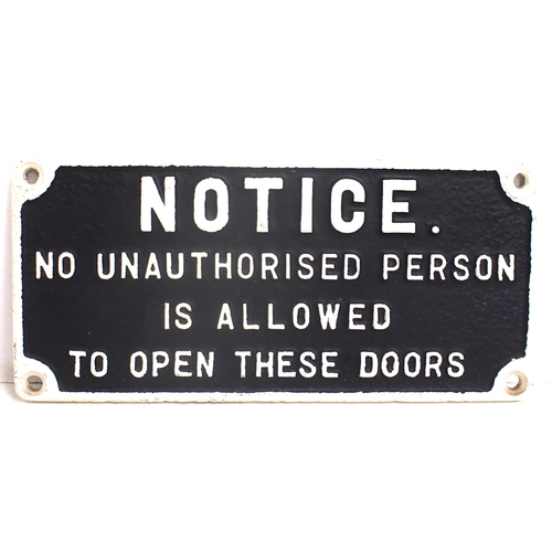 445 - GWR C/I wagon door notice (refrigerated MICA) ref Unauthorised Person Opening Doors etc, 14