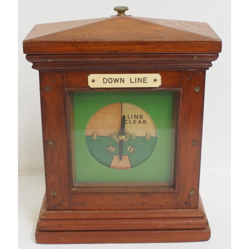 449 - NER/LNER wooden cased block indicator, needle free moving, plated 