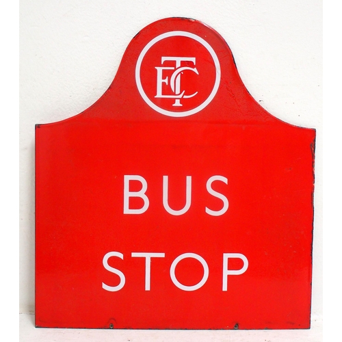 458 - ETC (Edinburgh) double sided enamel bus stop sign, 14½