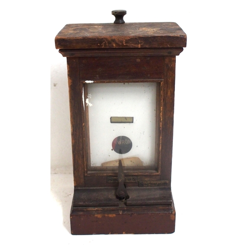 463 - GWR wooden cased SLOT repeater, flag free moving, originated from the Oswestry area, with battery sw... 