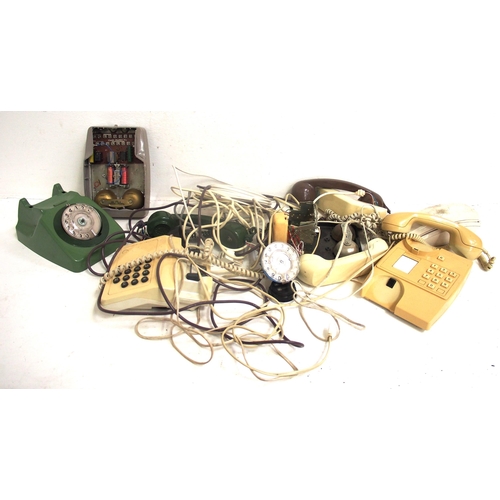 464 - Quantity of telephone parts, dials, cases & cables - a box delve. (A3) (Dispatch by Mailboxes/Collec... 