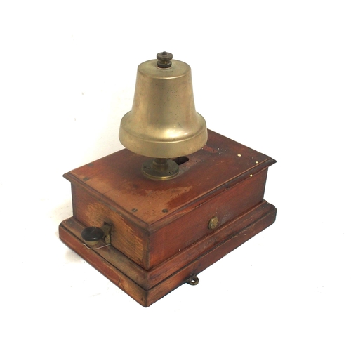 479 - GWR signal box block bell with old style top case thumb screws, missing internal cover to lightning ... 